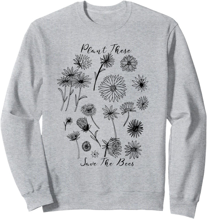 Plant These Help The Bees Plant Lady Nature Sweatshirt
