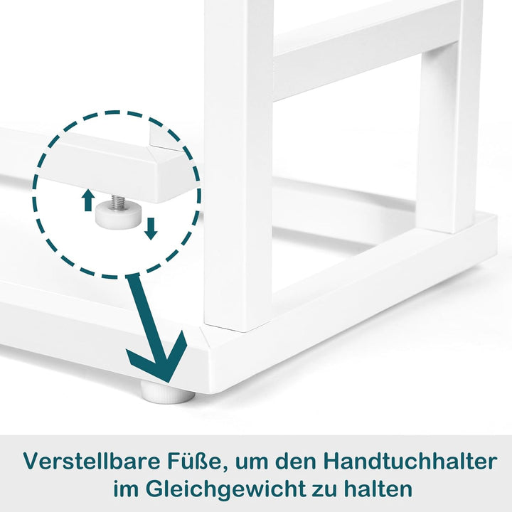 smusei Handtuchhalter stehend mit 2 Handtuchstangen 2-stöckiger Badetuchhalter ohne Bohren für Badez