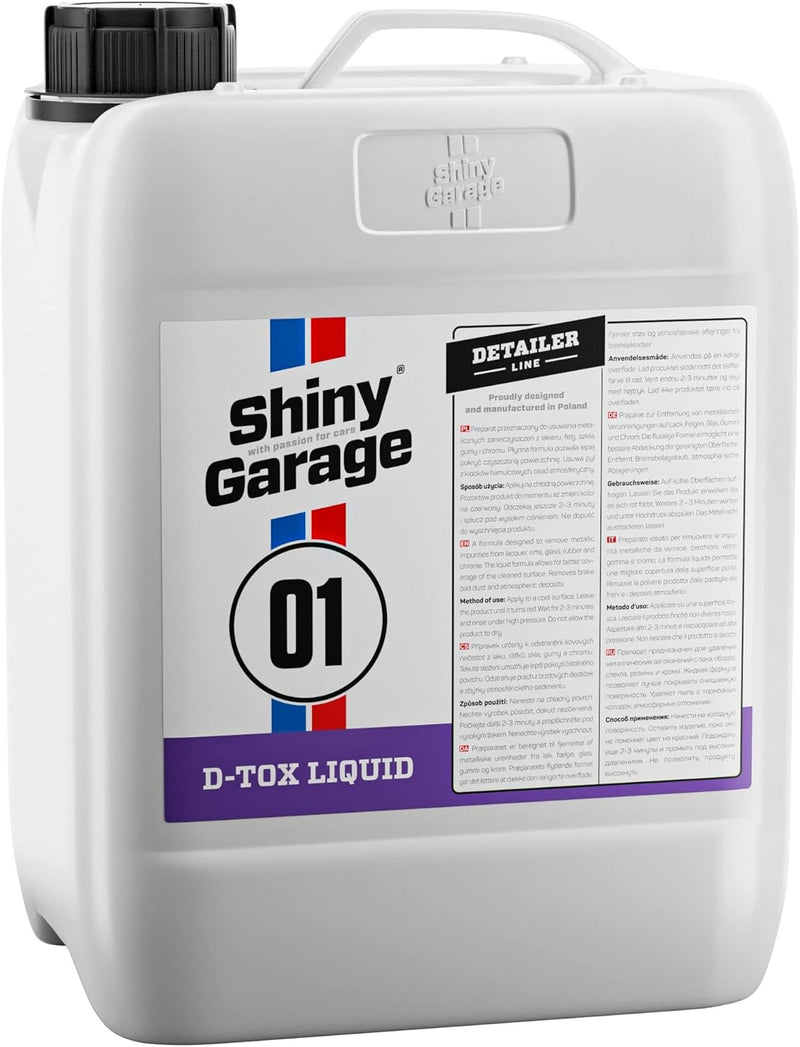 Shiny Garage Flugrostentferner Auto “D-Tox Liquid” 5 Liter - Für leichte Verschmutzungen - Rostentfe