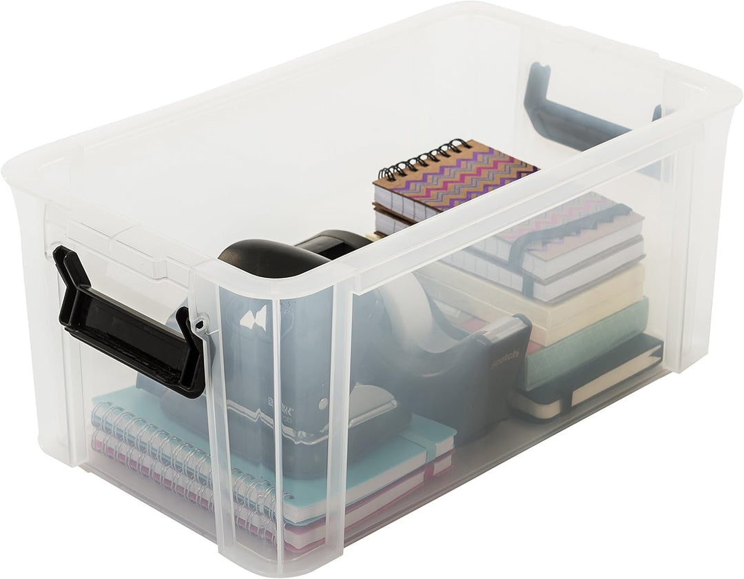 Iris Ohyama, 4er-Set, Aufbewahrungsboxen, 6 L, mit Einrastgriffen, stapelbar, Garage - Multi Box MBX
