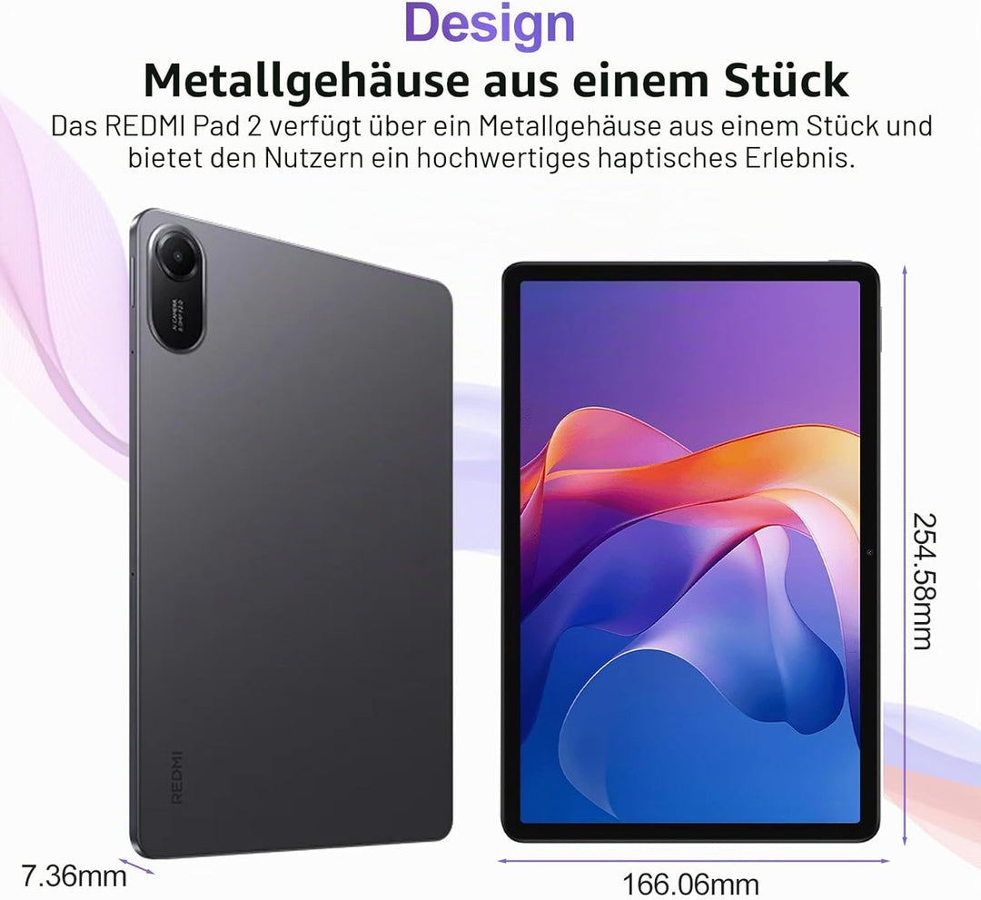 XIAOMI Redmi Pad 2 - Tablette Avec Écran 11" 2.5K 90Hz, 128GB + 4GB RAM, MediaTek G100-Ultra, Batter