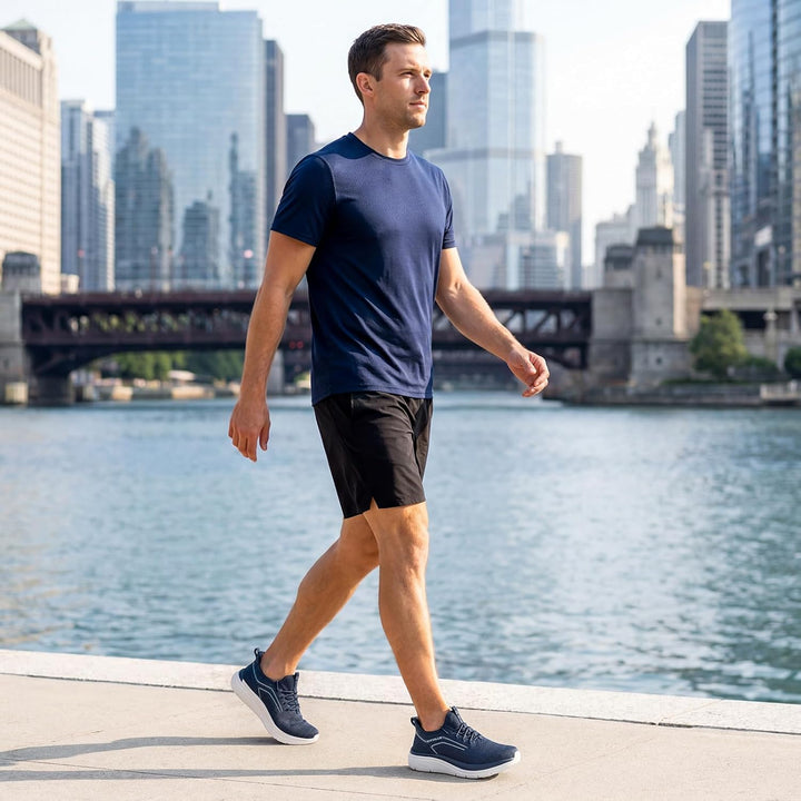 FitVille Extra Weit Laufschuhe Herren Gedämpft Joggingschuhe Helle Sohle Strassenlaufschuhe Atmungsa