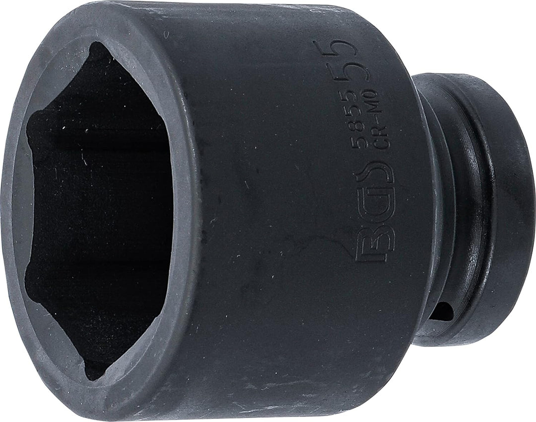 BGS 5855 | Kraft-Steckschlüssel-Einsatz Sechskant | 25 mm (1") | SW 55 mm Schlüsselweite: 55 mm, Sch