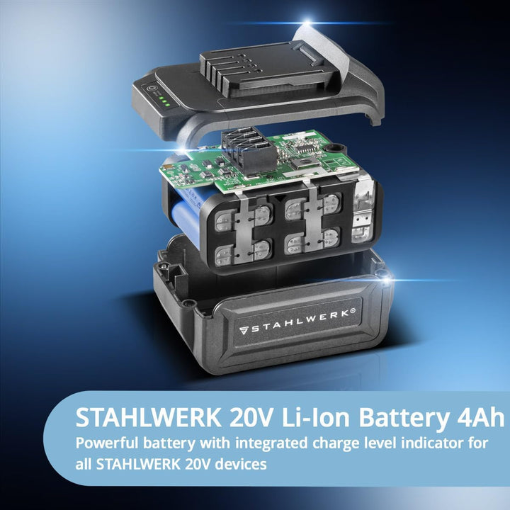 STAHLWERK Akku-Drehschlagschrauber ADS-880 ST – 20 Volt-System, Brushless-Technologie, Akku-Schlagsc