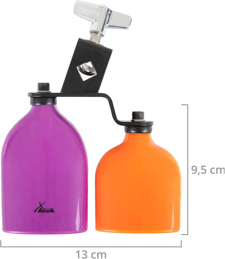 XDrum PB3-VTOG Percussion Block Dual - Zwei unterschiedlich gestimmte Agogo-Blocks an einer Halterun
