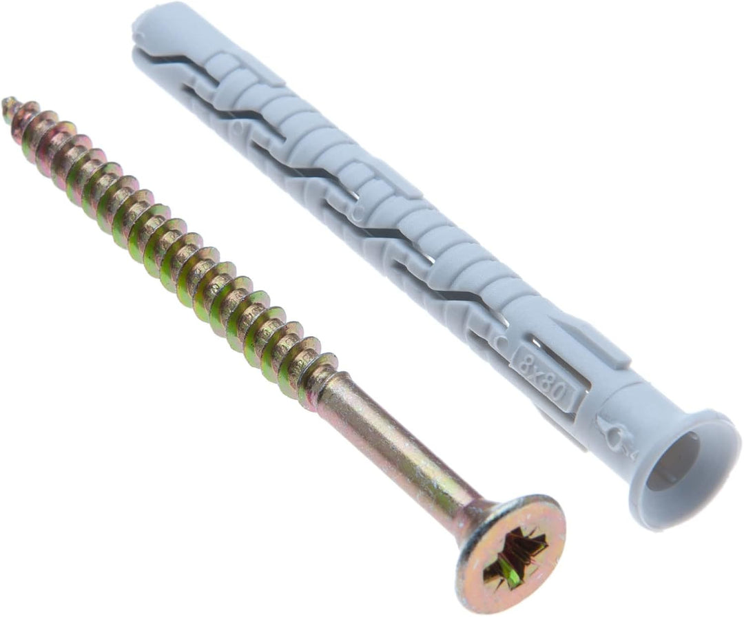 8X80 Torx Schrauben &amp; Dübel Heavy Duty von Keple 50 Pack Wandmontage Schrauben Dübel Wanddübel mit V
