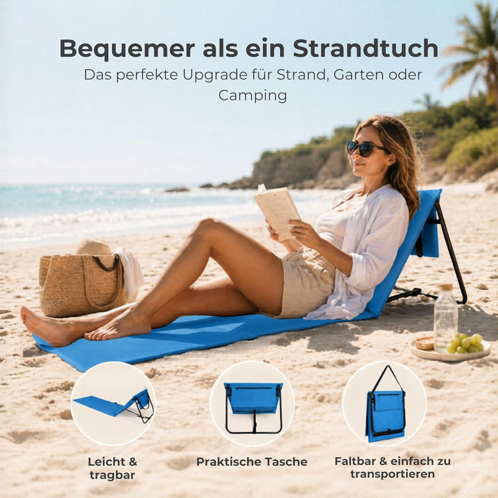 Intimo Living 2er Set Strandliege klappbar leicht – Bequeme Strandmatte mit Rückenlehne – Strandlieg