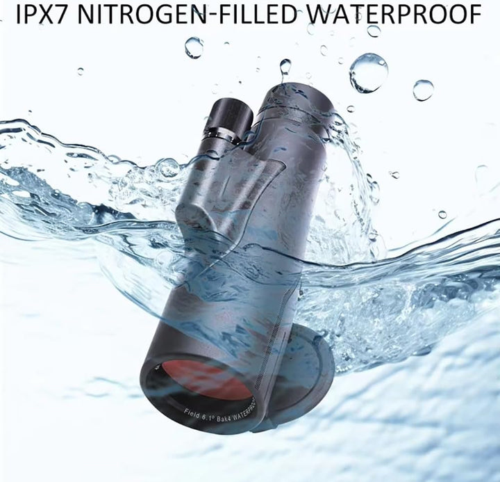 Monokular 12x56ED mit Entfernungsmesser Teleskop IPX7 Stickstoffgefüllt Wasserdicht, 21MM Okular，BAK
