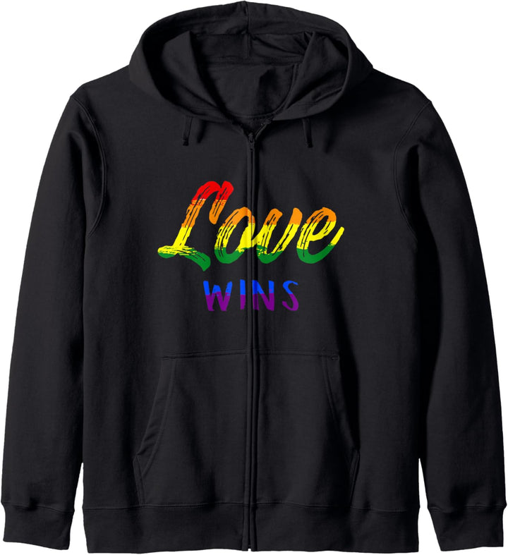 Liebe Gewinnt Schwul Homosexuell Lesbisch Regenbogen Pride Kapuzenjacke