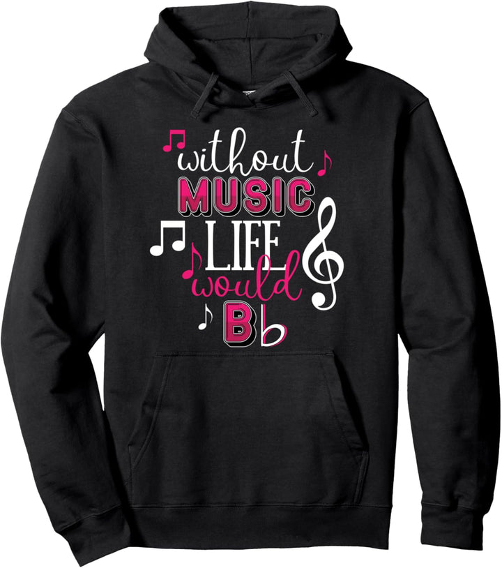 Ohne Musik wäre das Leben flach Lustiges Noten-Wortspiel Pullover Hoodie