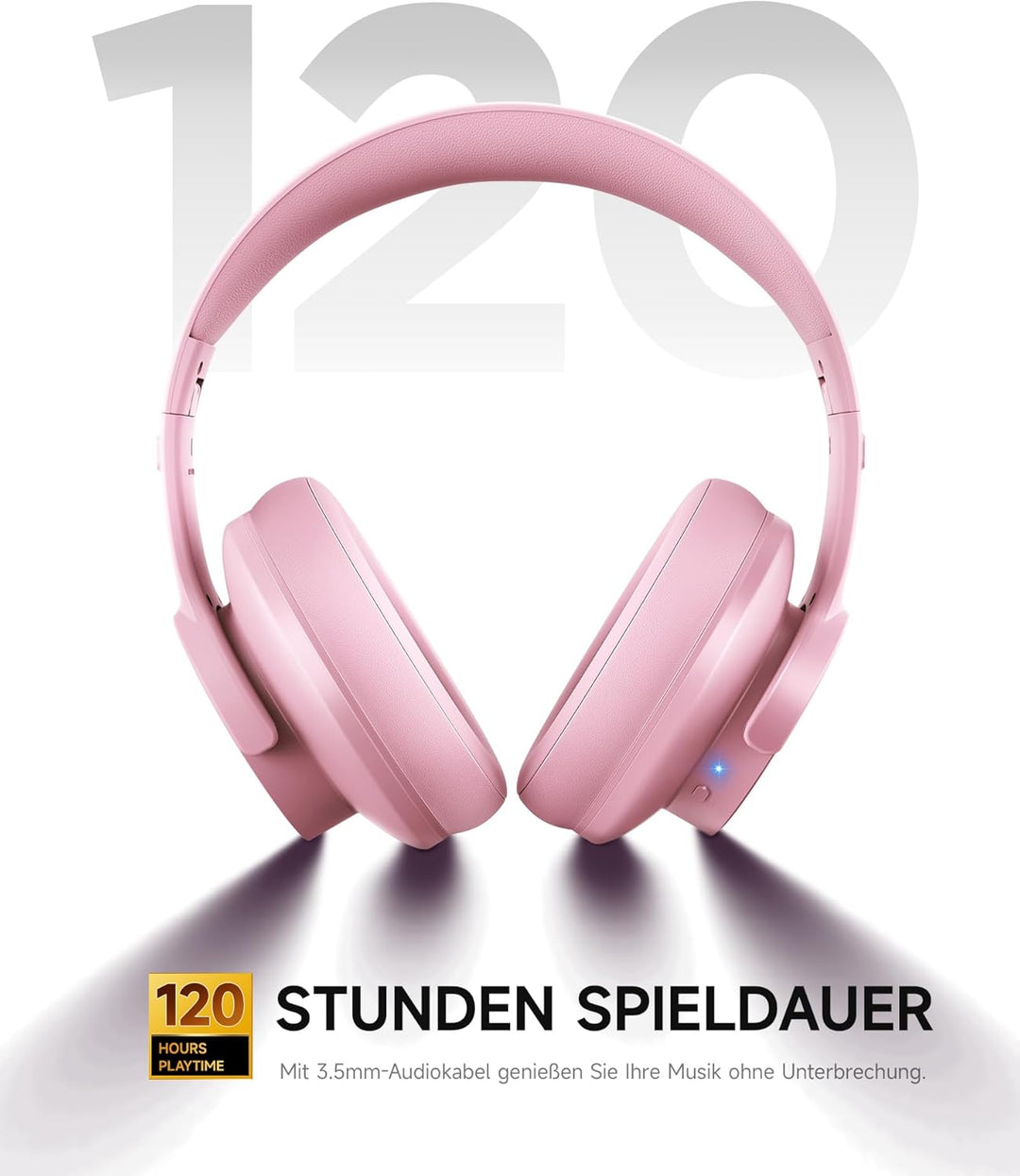 Picun B8 Kopfhörer, kabellos, Bluetooth, 120H Bluetooth-Kopfhörer über Ohr mit 3EQ-Musikmodi, Freisp