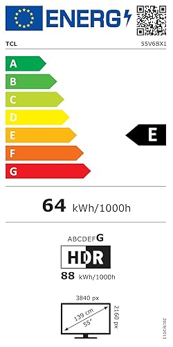 TCL 55V6B 55 Zoll, 4K Ultra HD, HDR TV, Smart TV unterstützt von Google TV (Dolby Audio, Motion Clar