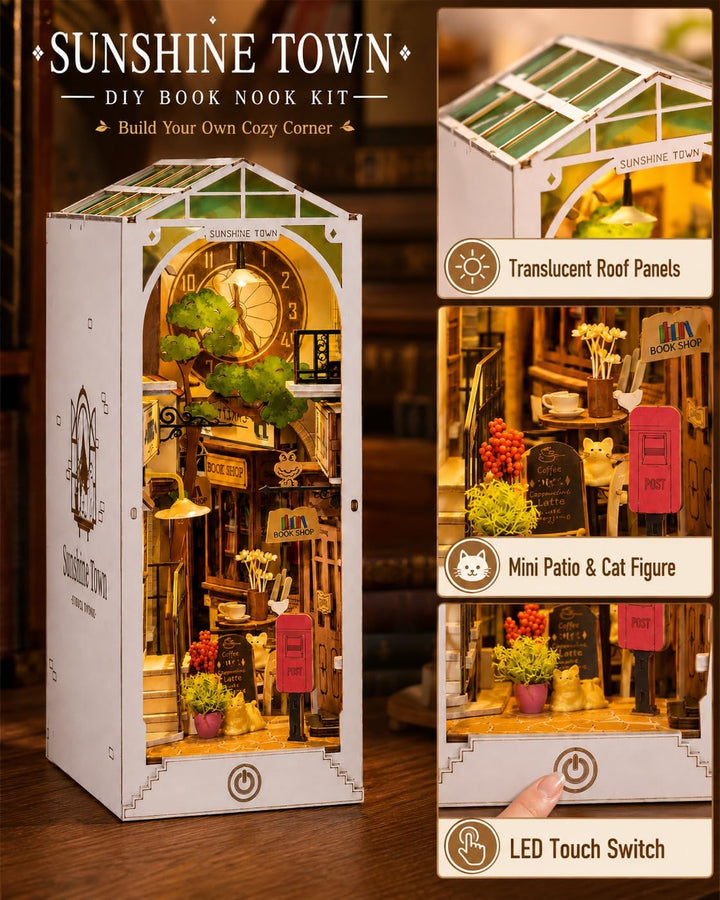 Rolife Book Nook Kits 3D Puzzles Holz Holzpuzzle Erwachsene DIY Bücherecke Holzmodelle Bausätze für