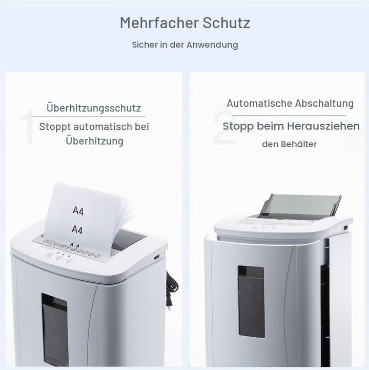 Schredder Aktenvernichter Automatischer Einzug：150 Blatt Dokumente Vernichten Kreditkarten Büroklamm