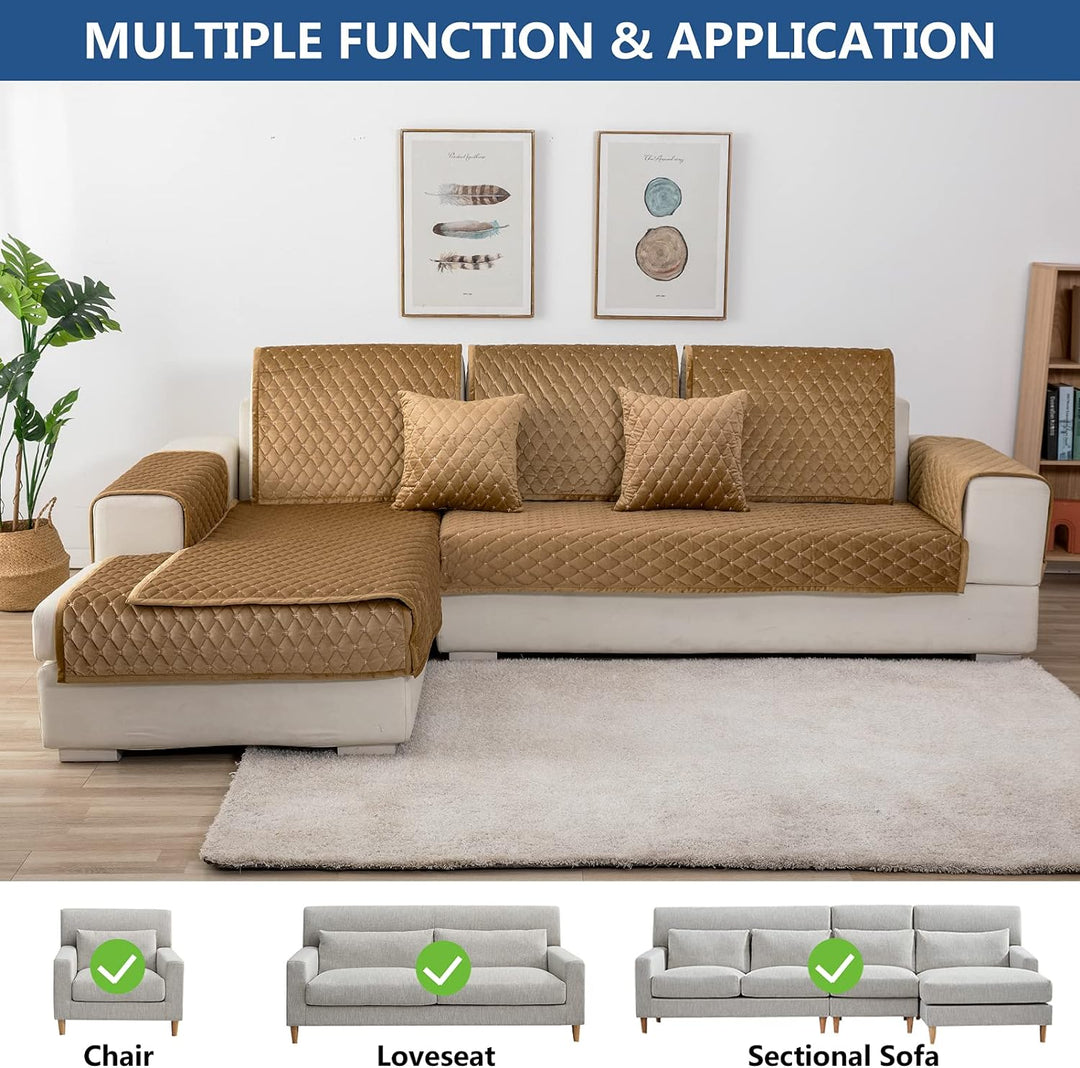 Eismodra Dekokissen,Sofabezug 3 Sitzer,Anti-Rutsch-Couch Überzug für L Form Sofaschoner Chaiselongue