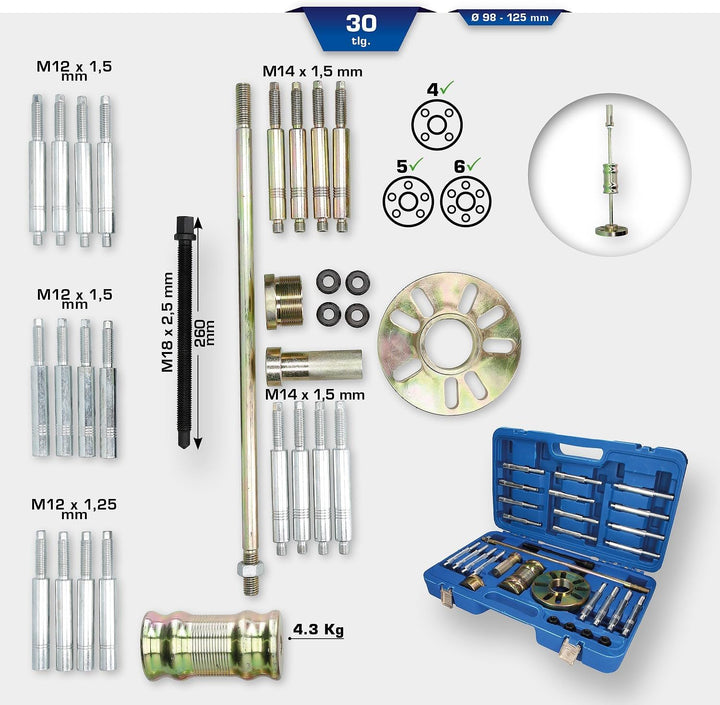 BRILLIANT TOOLS BT671100 Radnaben-Werkzeug-Satz | 30-tlg. [Powered by KS TOOLS]