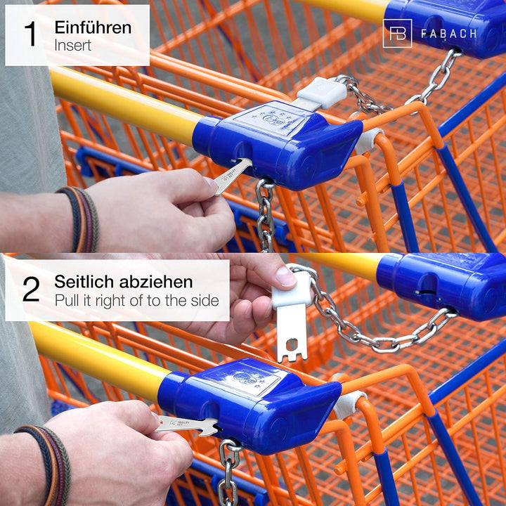 FABACH Trolley Key Einkaufswagenlöser - Ersetzt Einkaufswagenchip, Einkaufschip - Schlüsselanhänger