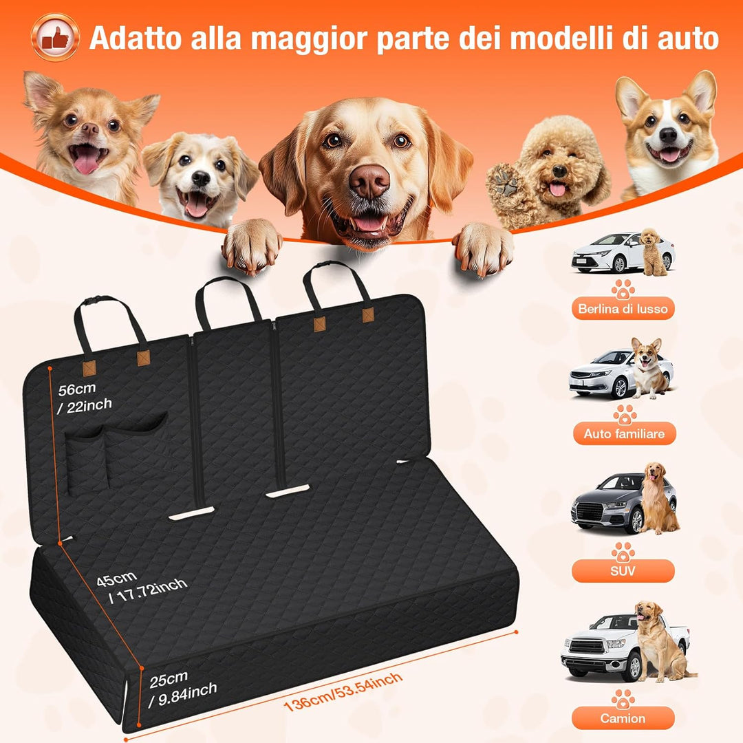 Hundedecke Auto Rückbank, rutschfeste wasserdichte Autoschondecke Hund Rücksitz, Hundeschutz Auto Rü