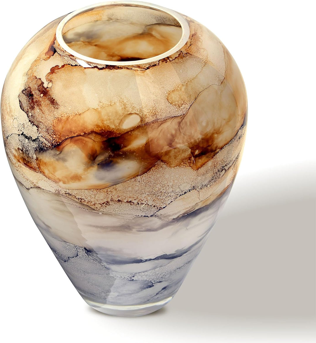Terroso – Vase – Mundgeblasenes sandfarbenes Glas – Luxuriöses Erscheinungsbild, Stilvoll & Elegant