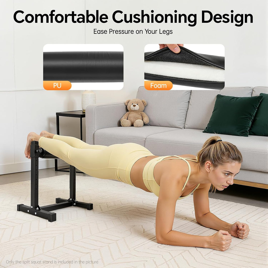 Bulgarian Split Squat Bracket mit 9 stufiger Höhenverstellung der Rollen | Einbein Kniebeuge Rollenh
