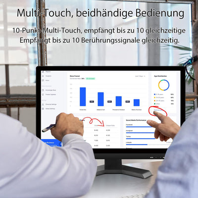 Pisichen Touchscreen PC Monitor 21,5 Zoll Full HD 1920 x 1080P 10-Punkt Multi Touchscreen Computer M
