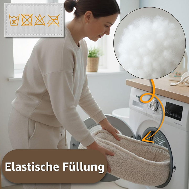Babynest Nestchen Baby aus Teddy Plüsch 90x50 cm - Babynestchen Neugeborene Nest für Kinder Bett und