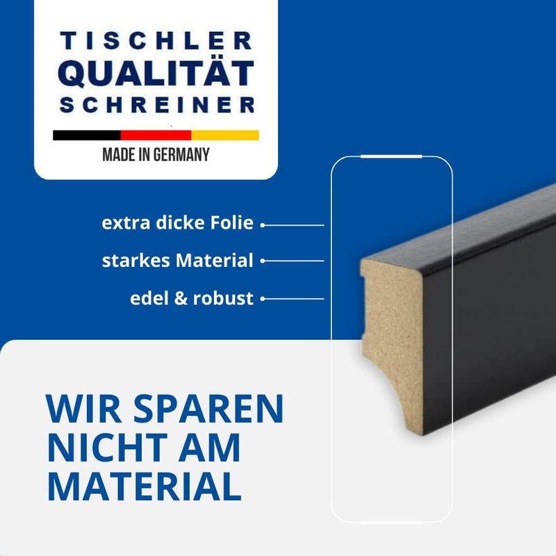 REESE Sockelleisten Schwarz | Weimarer Profil | MDF Folie | 40mm Höhe | 40 Stück / 92 lfm 40mm 40 St