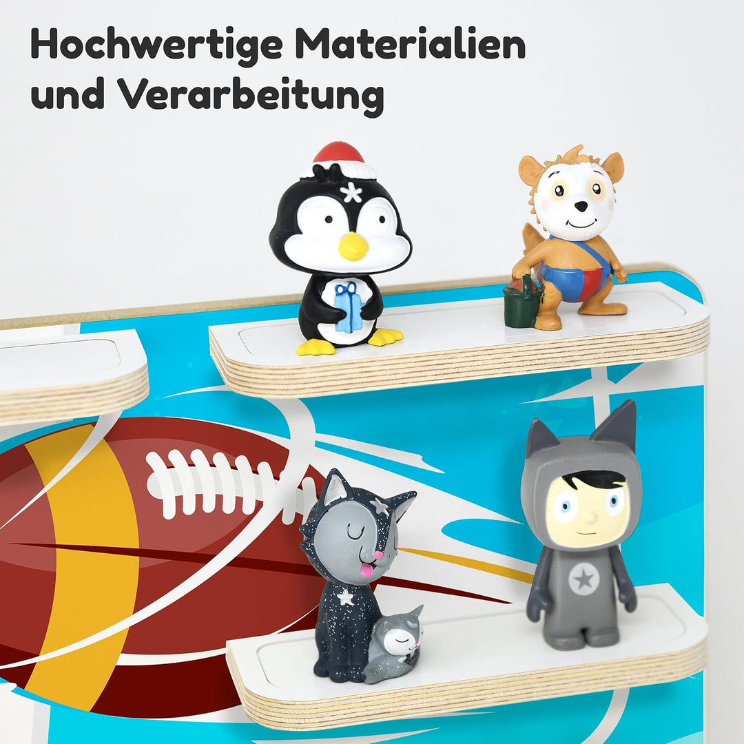 stadtecken Holzregal für Musikbox – Passend für Toniebox & ca. 30 Tonies | Perfekte Aufbewahrung für