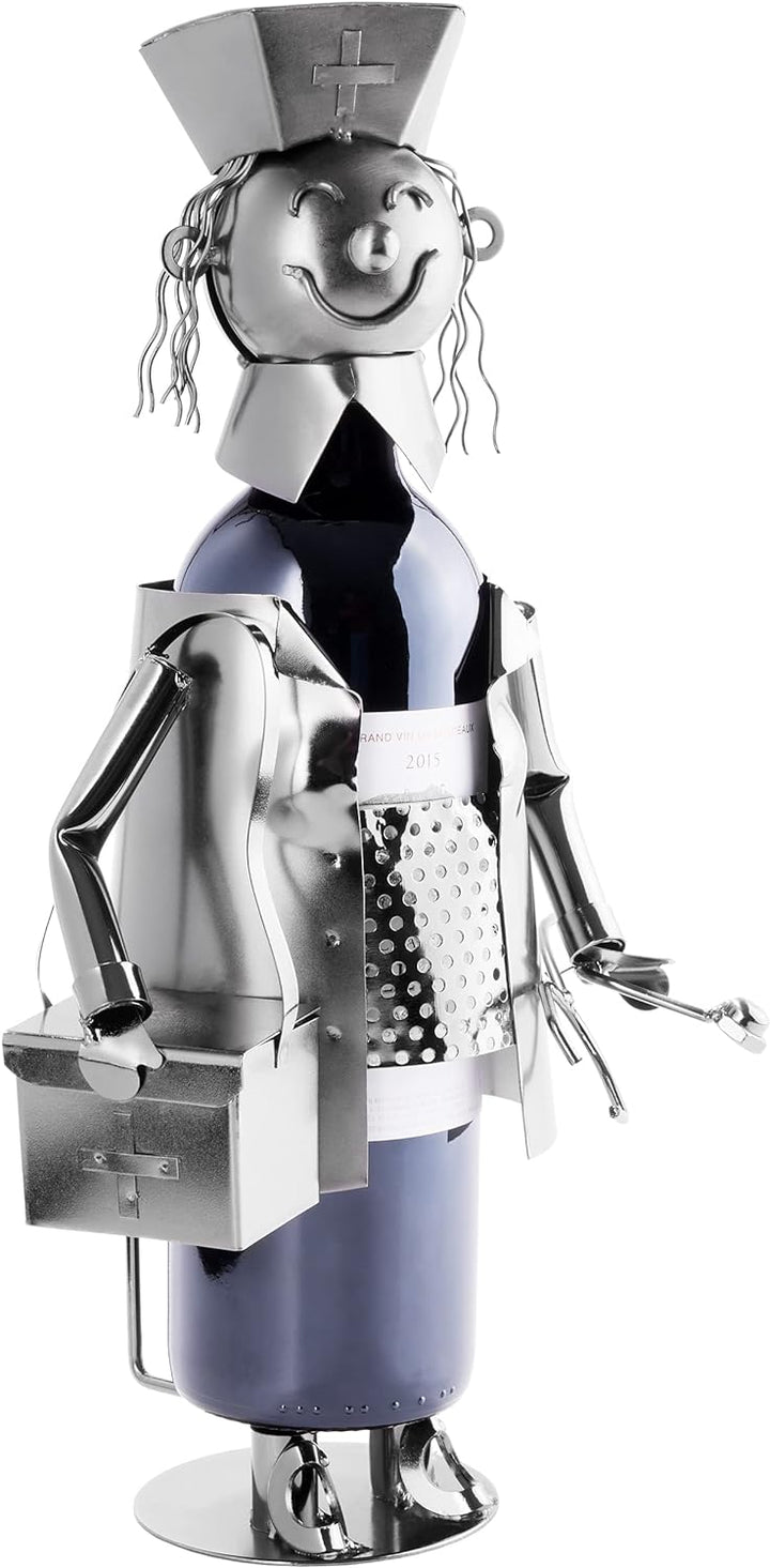 Brubaker Weinflaschenhalter Krankenschwester - Metall Skulptur Flaschenständer - 23 cm - Wein Gesche