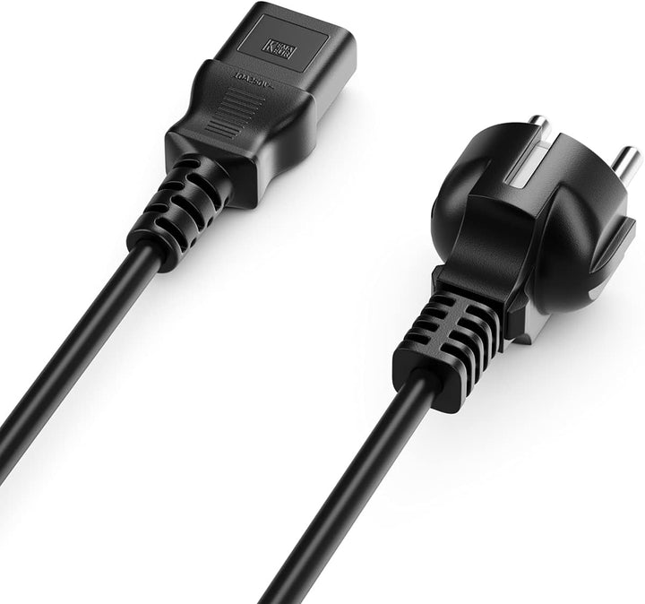 deleyCON 20m Kaltgerätekabel Netzkabel Stromkabel Kaltgeräte Strom Kabel Schutzkontakt Stecker Typ F