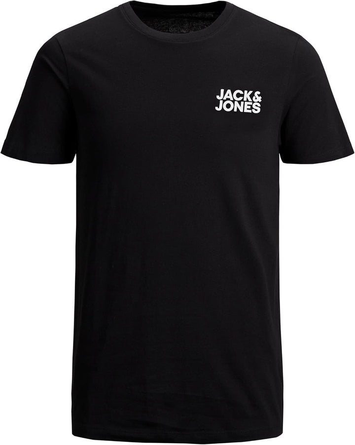 JACK & JONES Herren T-Shirt 3er Pack – Baumwolle, Rundhals, Kurzarm, mit Print – Bequeme Freizeitshi