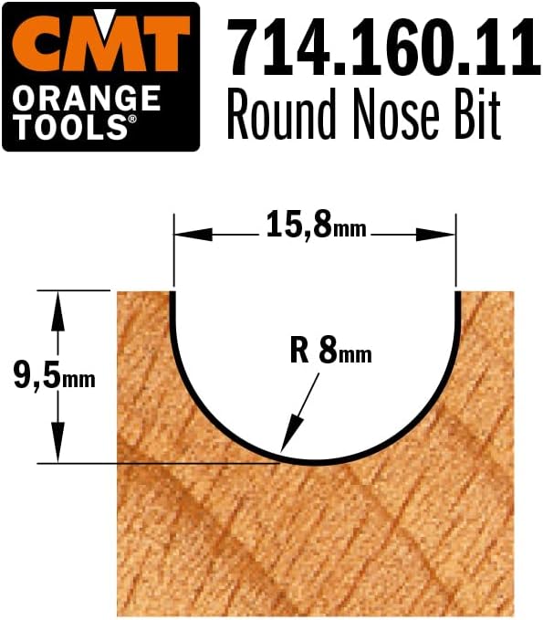 CMT Orange Tools 714.160.11 – Erdbeere Radio konvex HM S 6 D 16 R 8