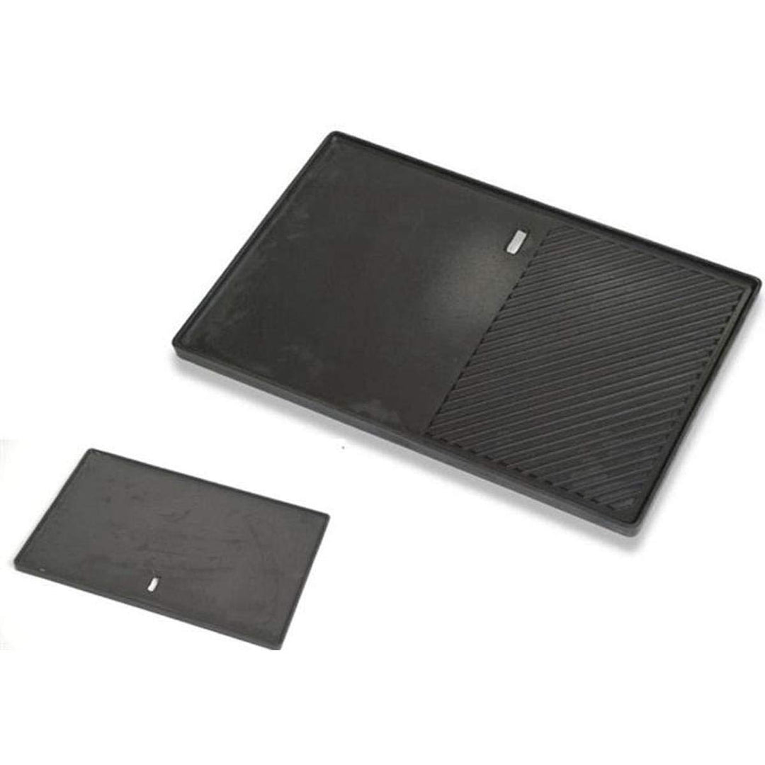 SANTOS Grillplatte/Grillplancha - Gusseisen Wendeplatte 40x48,5cm - zwei Grill-Bereiche - BBQ-Gusspl