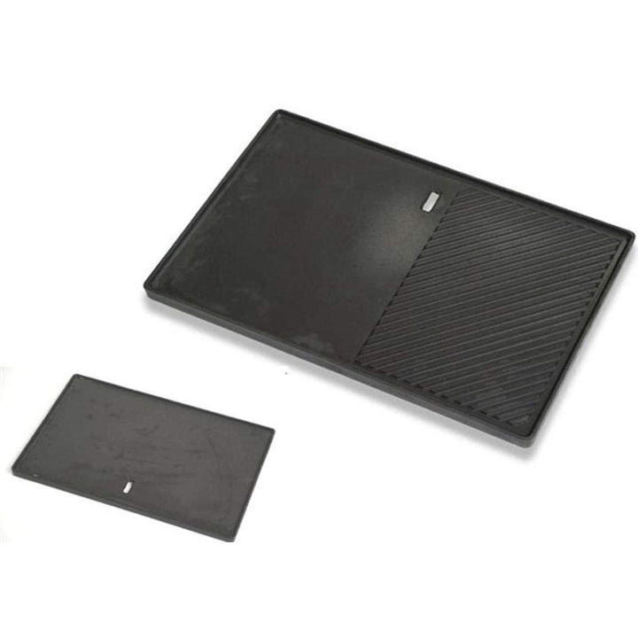 SANTOS Grillplatte/Grillplancha - Gusseisen Wendeplatte 40x48,5cm - zwei Grill-Bereiche - BBQ-Gusspl