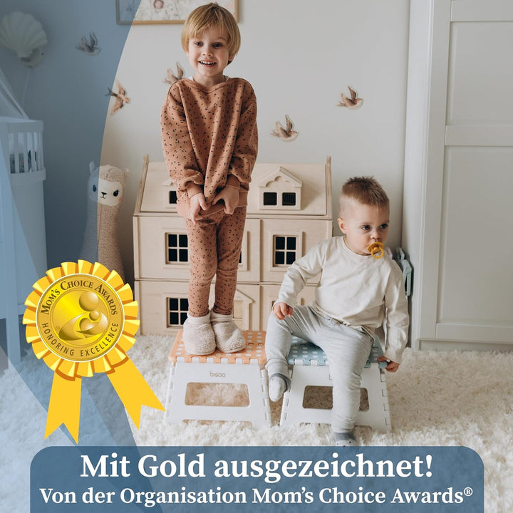 BISOO Tritthocker Kinder 22 cm - Klapphocker Faltbar 120Kg für Bad & Küche - Hocker Klappbar für Kin