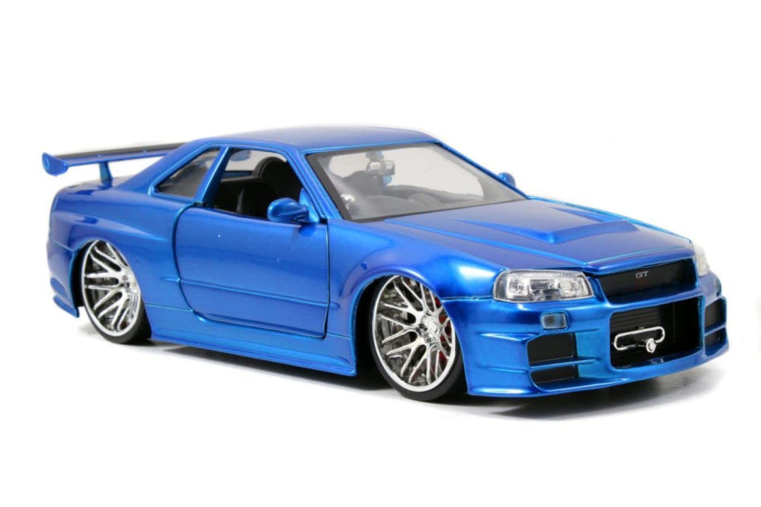 Jada 97173 Toys Fast & Furious Brian's 2002 Nissan Skyline GTR-R R34, Auto, Tuning-Modell im Masssta