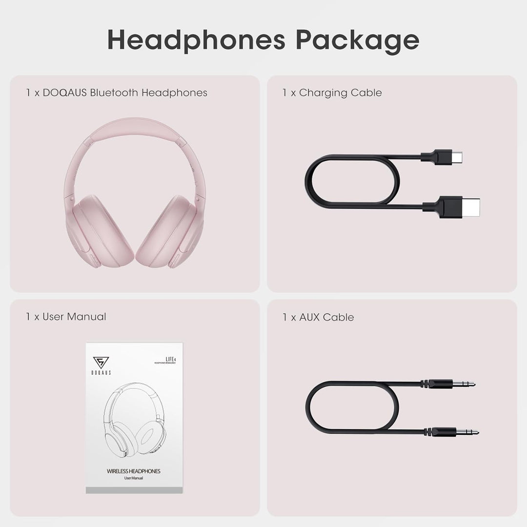 DOQAUS Kopfhörer Kabellos Bluetooth [Bis zu 90 Std] Bluetooth Kopfhörer Over-Ear mit 3 EQ-Modi, HiFi