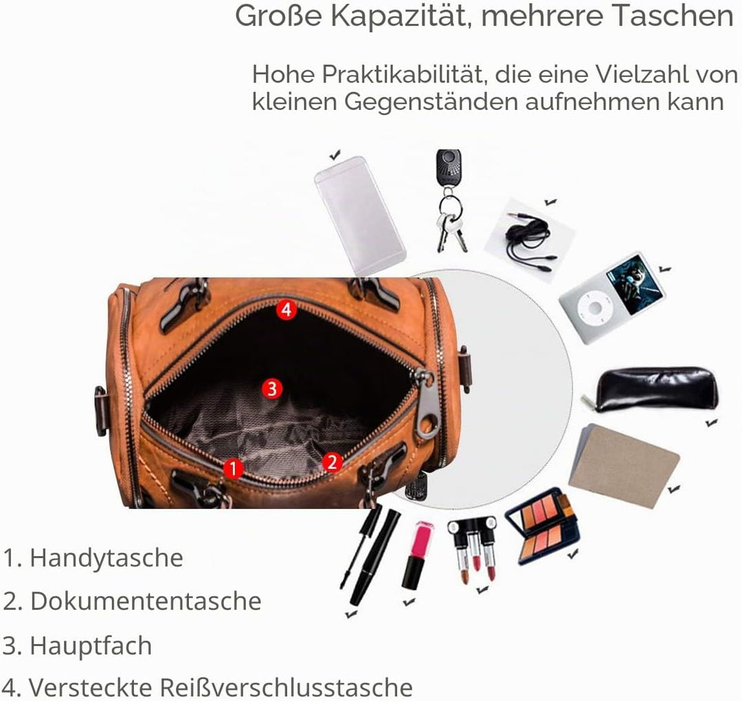 NICOLE & DORIS Damen handtaschen Leder Damen Schultertasche Blumen Henkeltasche Umhängetaschen für D