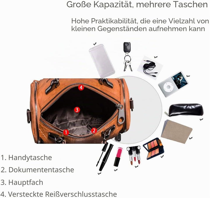 NICOLE & DORIS Damen handtaschen Leder Damen Schultertasche Blumen Henkeltasche Umhängetaschen für D