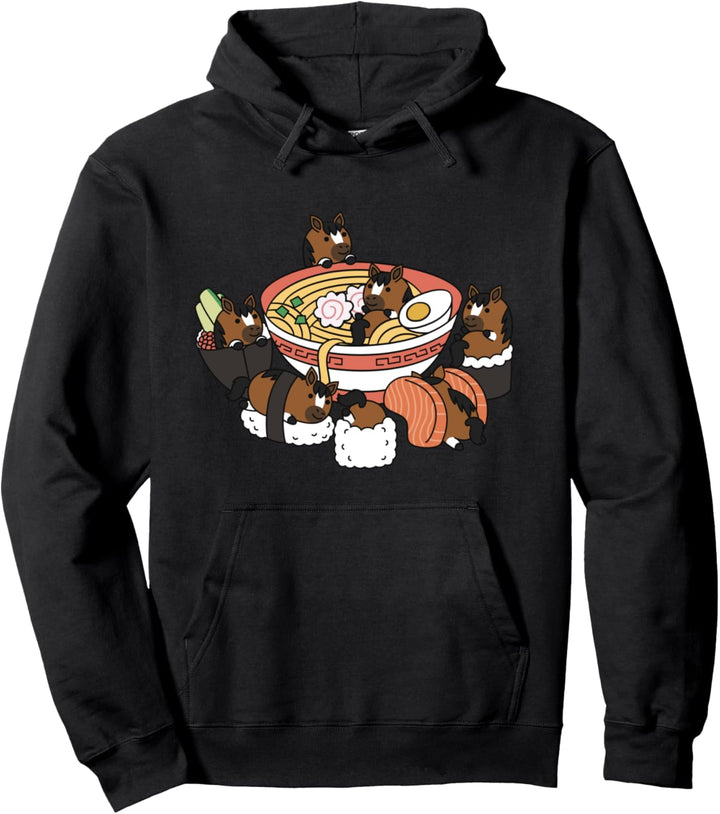 Ramen Sushi Hauspferd Haustier Pullover Hoodie