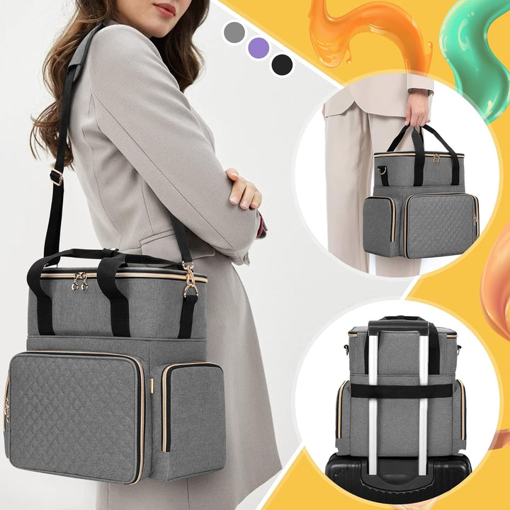 Luxja Nagellack Tasche, Nagellack Aufbewahrung Tasche für 70 Flaschen Nagellack und Nagellampe, Nage