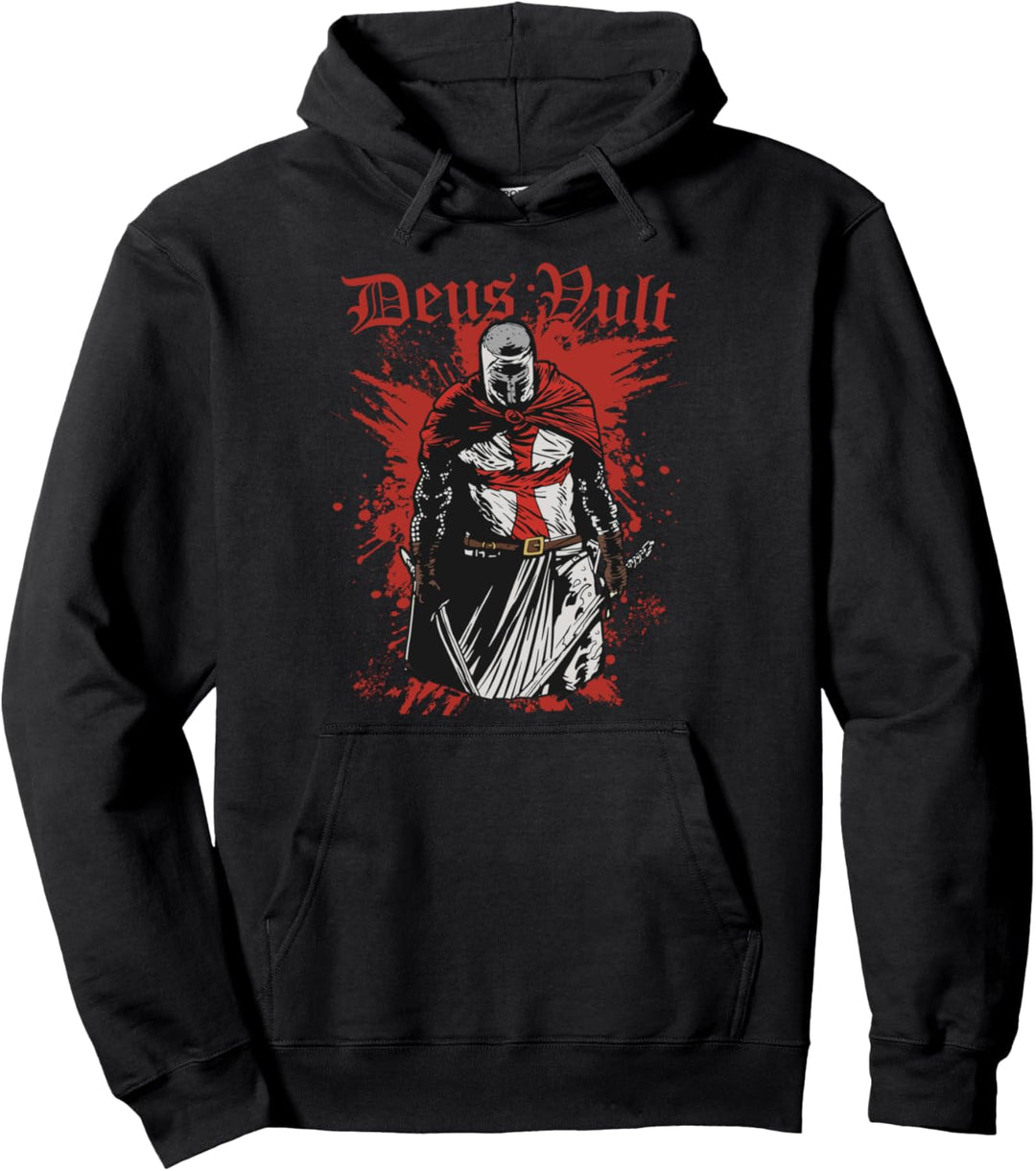 Deus Vult Kreuzritter Tempelritter Mittelalter Pullover Hoodie