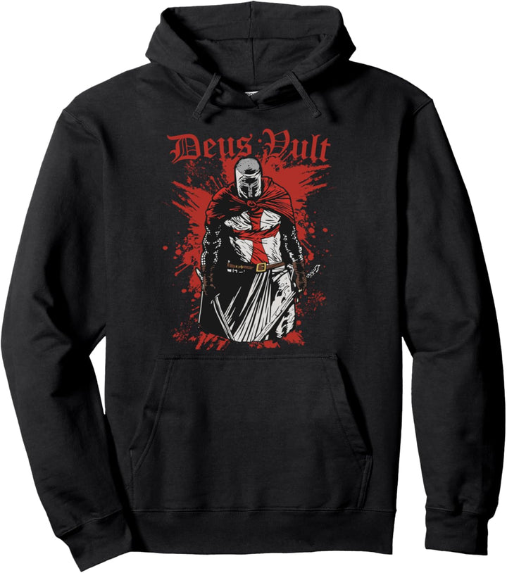 Deus Vult Kreuzritter Tempelritter Mittelalter Pullover Hoodie