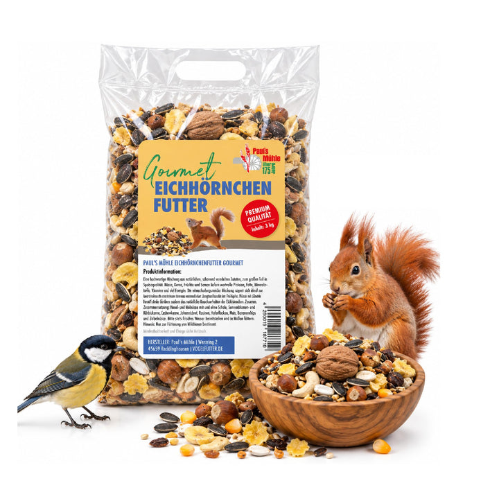 Paul´s Mühle Eichhörnchenfutter Gourmet 3 kg 3 kg (1er Pack)
