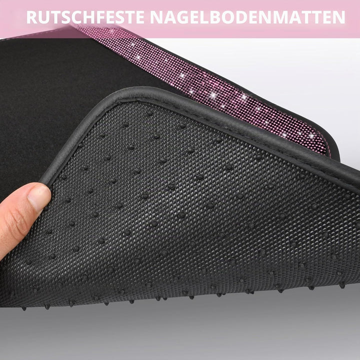 CAR PASS Universelle Passform, hübscher glänzender Strass-Teppich, komplettes Set, 4-teilig, Auto-Fu