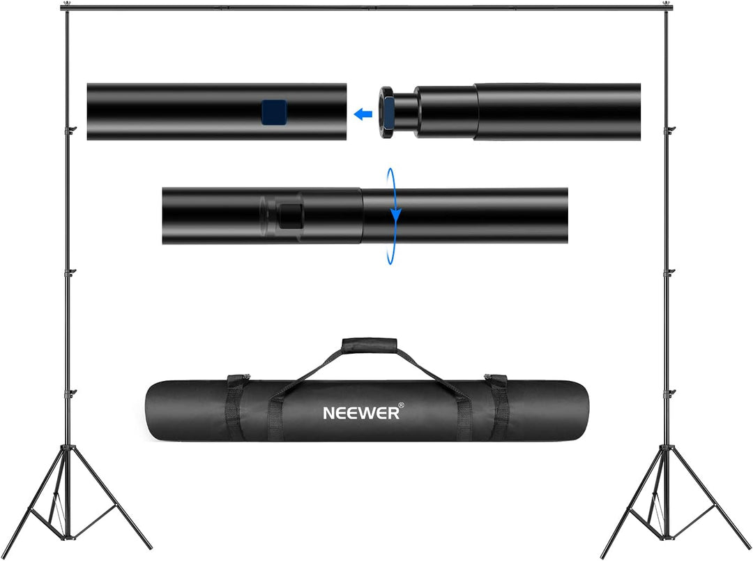 Neewer® Hintergrund Unterstützungssystem 2.6M x 3M/8.5ft x 10ft Set mit Tragetasche für Muslins Hint