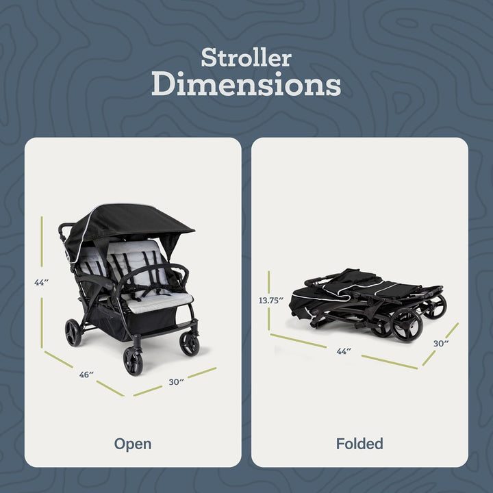 Gaggle By Foundations Odyssey 4-Sitzer-Vierlingskinderwagen, 4-Sitzer-Kinderwagen für die Kindertage