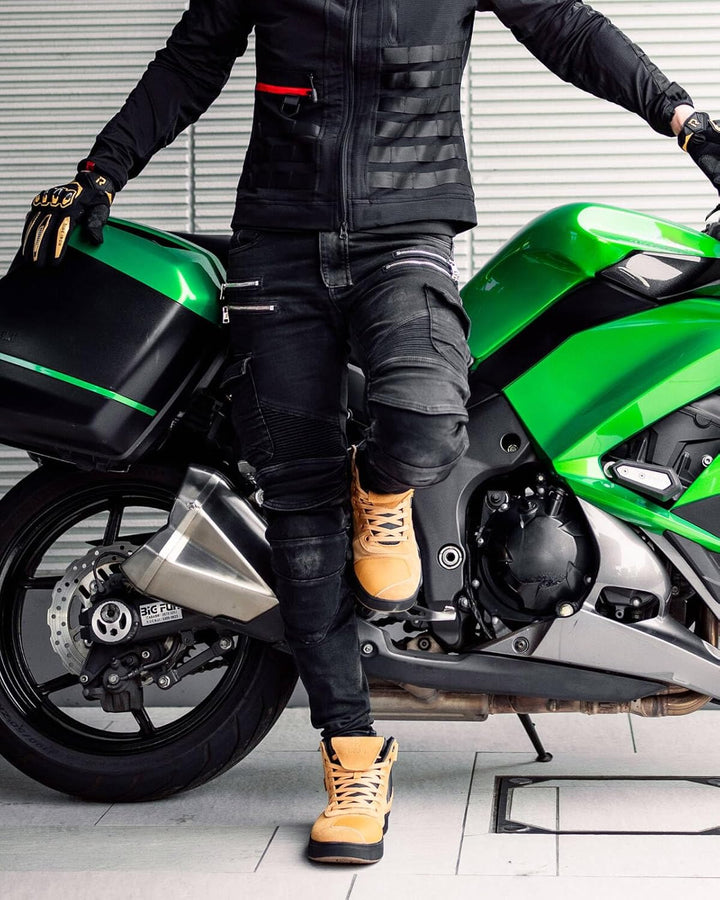 RIDEIRON Motorradschuhe Herren Damen Motorradstiefel CE-geprüft | rutschfeste verdickte Sohle wasser