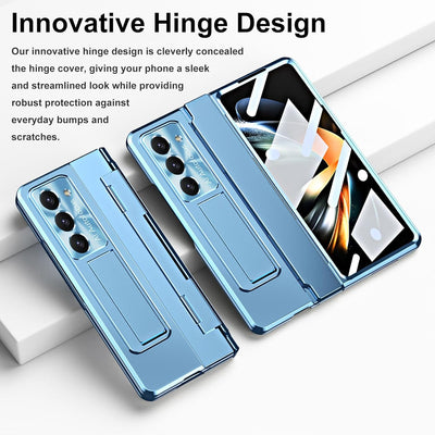 Miimall Kompatibel mit Samsung Galaxy Z Fold 5 Hülle mit Displayschutz+Kameraschutz, [Hinged Cover]