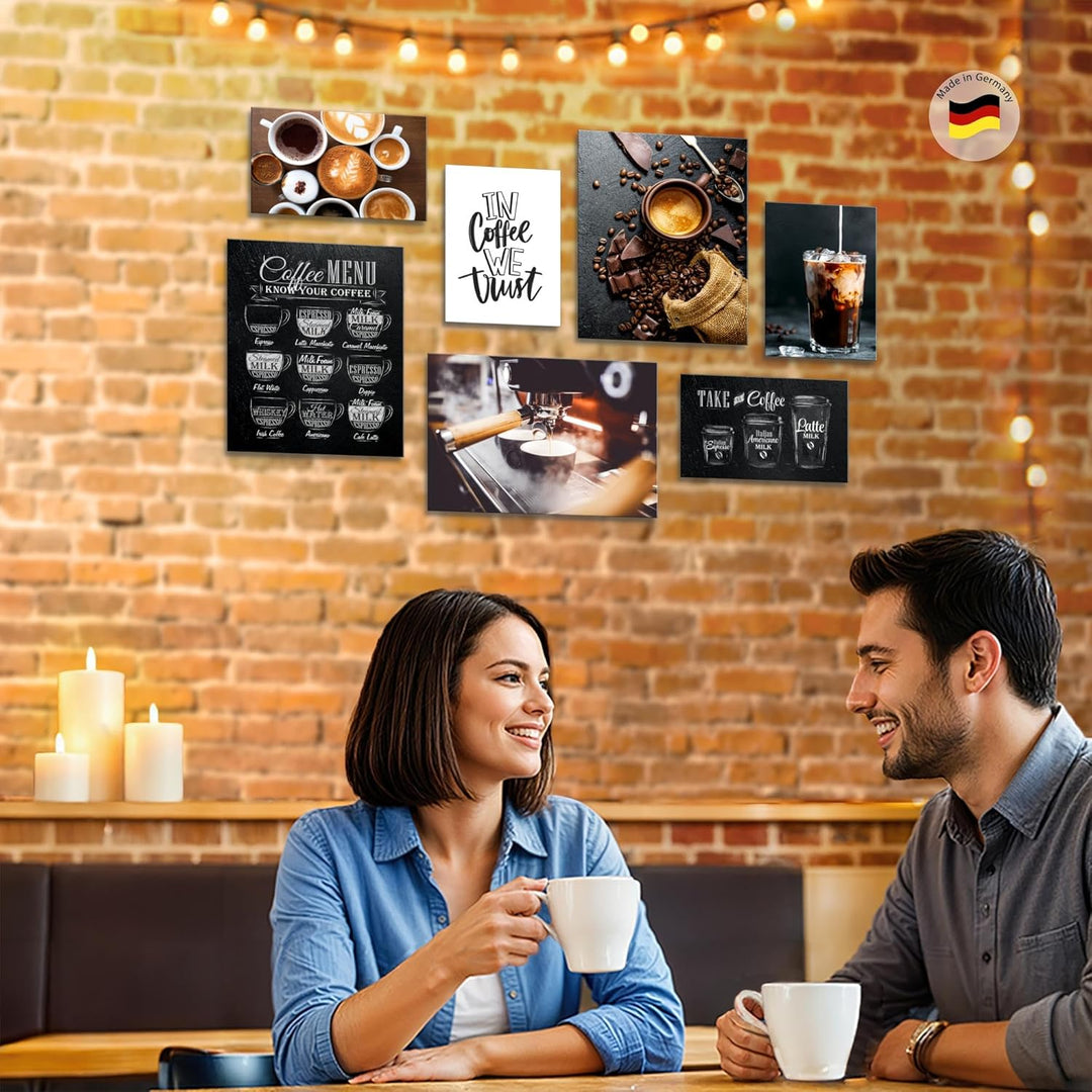 Novart Wandbilder Kaffee Coffee - KOMPLETT AUFHÄNGFERTIG - Küche Esszimmer Küchenbilder- 7 Moderne M